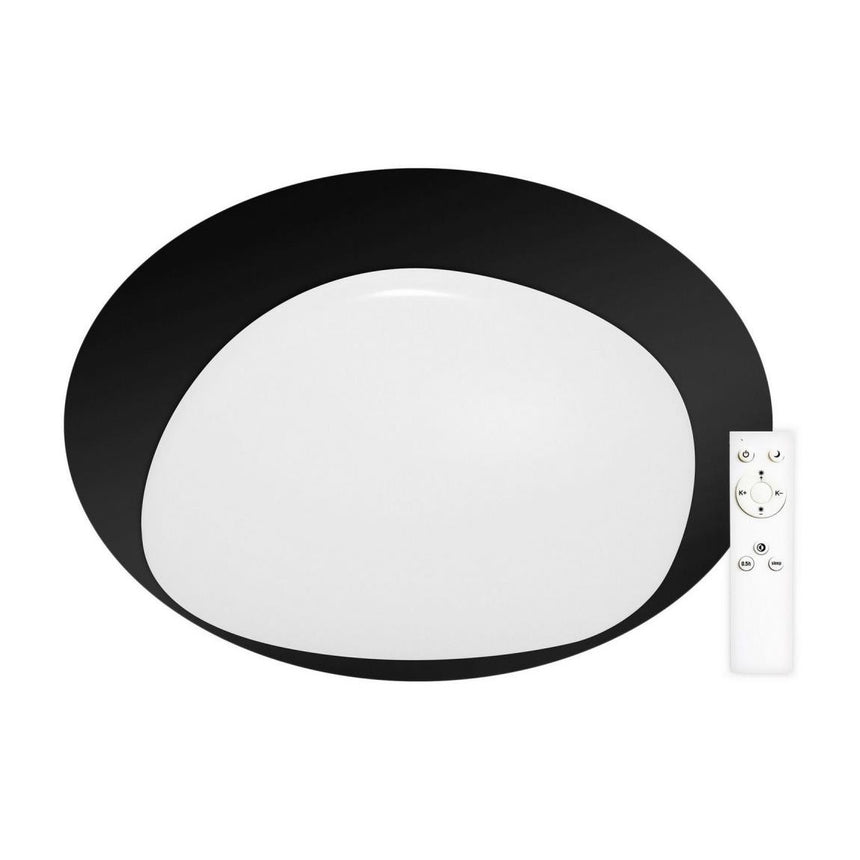 Plafoniera LED Top Light, dimabila, neagra, 11cm, cu telecomanda