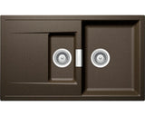 Chiuveta Bucatarie Cu 1 Cuva + ½ Schock Mono D-150 86x51 Cm, Cu Picurator, Reversibila, Cristadur Bronze