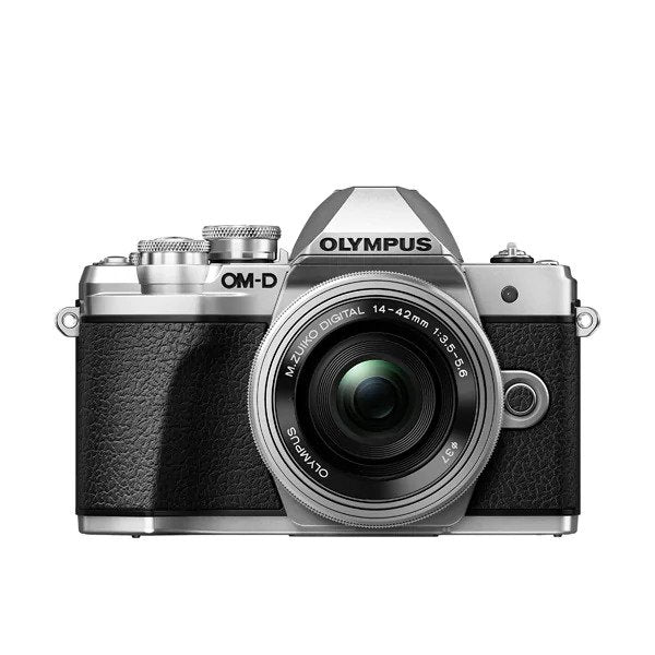 Aparat foto Mirrorless OLYMPUS E-M10 Mark III, 16.1 MP, 4K, Wi-Fi, plus Obiectiv EZ-M1442IIR, Argintiu/Negru