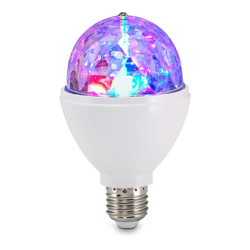 Bec disco rotativ LED RGB Briloner, E27, 3W, unghi reflexie 180 grade