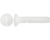 Suruburi Metrice Cu Cap Semibombat Drept Dresselhaus 3x10 Mm Din964 Plastic Alb, 100 Bucati