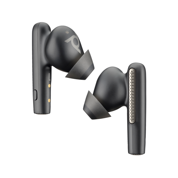Casti Poly Voyager Free 60, Bluetooth®, Active Noise Cancelling (ANC), adaptor USB-C BT700C, Carbon Black Earbuds, carcasa incarcare cu touch, Negru