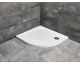 Cadita De Dus Semirotunda Radaway Delos E 80x90x4,5 Cm Acril Alb Sde9080-01l