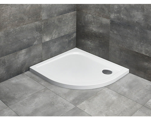 Cadita De Dus Semirotunda Radaway Delos E 80x90x4,5 Cm Acril Alb Sde9080-01l