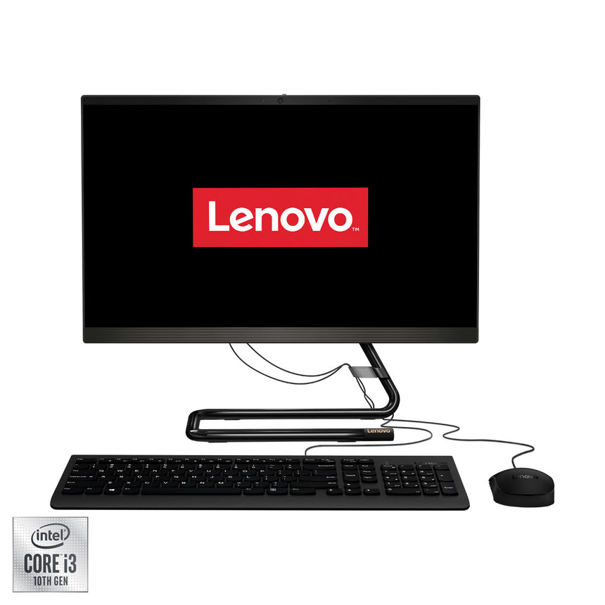 Sistem All-in-One Lenovo IdeaCentre 3 22IIL5 cu procesor Intel® Core™ i3-1005G1 pana la 3.40 GHz, Ice Lake, 21.5", Full HD, IPS, 8GB DDR4, 256GB SSD M.2, Intel UHD Graphics, Free DOS, Black