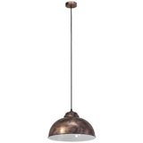 Pendul vintage Truro 2, EGLO, E27, otel, alb-cupru antichizat, inaltime reglabila