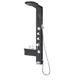 Panel de dus cu hidromasaj negru 135.7x37,5x52cm