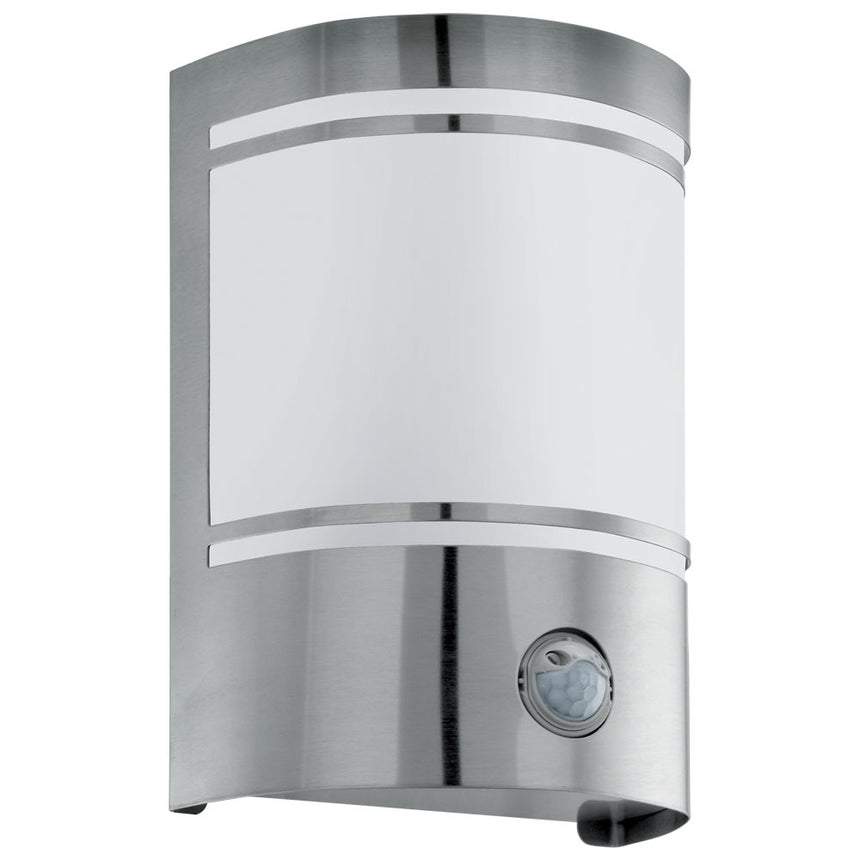 Aplica exterior cu senzor CERNO, 30192, inox/alb, 1x40W E27, IP44