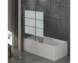 Paravan Cada Basano, 112x142 cm, 2 Elemente, Sticla Decor Dungi, Profil Crom