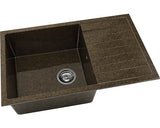 Chiuveta Bucatarie Cu O Cuva Fat Avangard 228 80x49 Cm, Cu Picurator, Reversibila, Granixit Sandstone