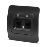 Priza Dubla UTP RJ45 Elbi Jazz Cat6 Incastrat Negru Mat ST