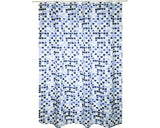 Perdea de Dus MSV Mosaiko Textil 180x200 cm Alb/Albastru