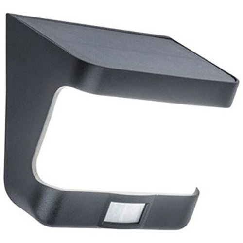 Aplica cu panou solar Lutec Try, senzor de miscare, 8W, 500 lm, 1500 mAh, lumina alba rece (5000K), IP54, Negru