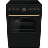 Aragaz GORENJE GECS6B70CLB, 4 arzatoare, Electric, L 60 cm, Airfry, Gatire asistata cu abur, Grill, Negru