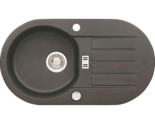 Chiuveta Bucatarie Cu O Cuva Alveus Niagara 40, 77,5x43,5 Cm, Cu Picurator, Granital Carbon