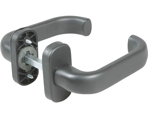 Manere Cu Rozeta Pentru Poarta Culisanta Ibfm 536n + 537n L= 50 Mm, Pentru Cilindru, Negru