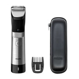 Aparat de tuns barba Philips Prestige BT9810/15, 30 de setari, 0.4-10 mm, tehnologie SteelPrecision, lame 100% metal, senzor PowerAdapt, rezistent la apa, toc de transport, Negru/Metalic