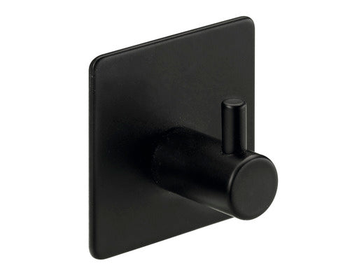 Cuier Autoadeziv Cu 1 Carlig Hettich Modern 45x45 Mm, Otel Vopsit Negru Mat