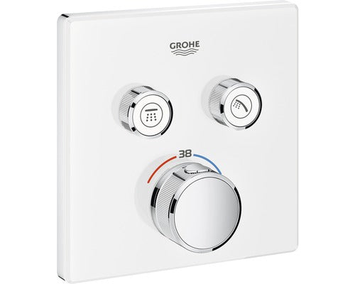 Baterie cada incastrata cu termostat GROHE Grohtherm SmartControl cu 2 iesiri 29156LS0 alba