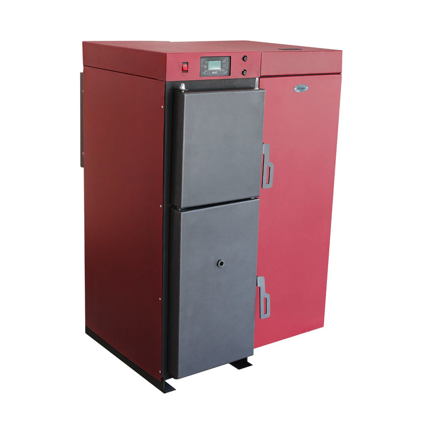 Centrala mixta Lemn/Pelet Fornello Tera 28 kW, aprindere automanta la peleti, buncar peleti 95 kg, creuzet din fonta, curatarea facila, recomandat pentru 180 mp