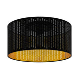 Plafoniera textila EGLO VARILLAS 98311, E27 1X40W Ø475mm, Negru, auriu