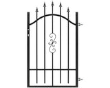 Poarta Pietonala Polbram Bora 130-150x90 Cm Deschidere Dreapta Negru