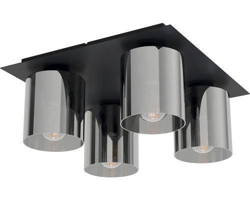 Plafoniera Gorosiba E27 Max. 4x40w, Negru/transparent