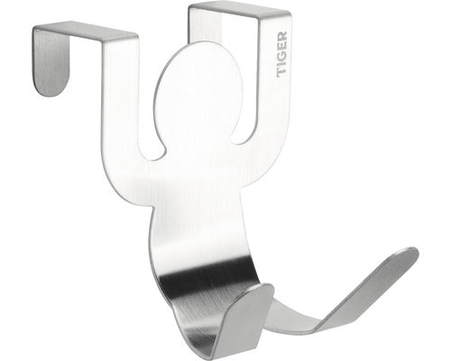 Cuier Baie Tiger G-man, 2 Agatatori, Prindere Pe Usa, Inox Mat