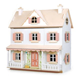 Casa pentru papusi, Tender Leaf Toys, Lemn, 68.7 x 43 x 74.5 cm, Multicolor