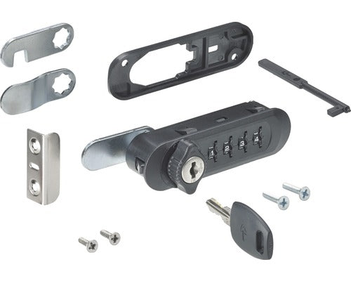 Incuietoare Aplicata Mobilier Hettich Cu Cifru, Tragere Usa Spre Stanga, Plastic Negru