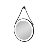 Oglinda baie rotunda cu sistem de agatare, 60cm ,negru mat