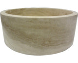 Lavoar Rotund din Travertin Mega 05, 40,6x15 cm, Crem