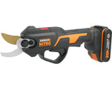 Foarfeca electrica pe acumulator pentru gradina WORX WG330E.9, 20 V, grosime maxima taiere 25 mm, motor fara perii, fara acumulator si incarcator in setul de livrare