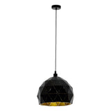 Pendul ROCCAFORTE, EGLO, 1xE27, otel, negru, auriu, 110 x 30 cm, inaltime reglabila