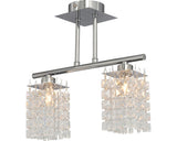 Lustra Kubo G9 2x40w, Becuri Halogen Incluse, Crom/cristale