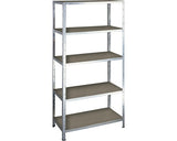 Raft Metalic Cu 5 Polite Din Lemn Schulte 900x450x1800 Mm Max. 200 Kg/polita, Montaj Rapid Cu Cleme (Masa De Lucru)
