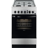 Aragaz ZANUSSI, 4 Arzatoare, Gaz, L 50 cm, 55 Litri, Grill, Inox