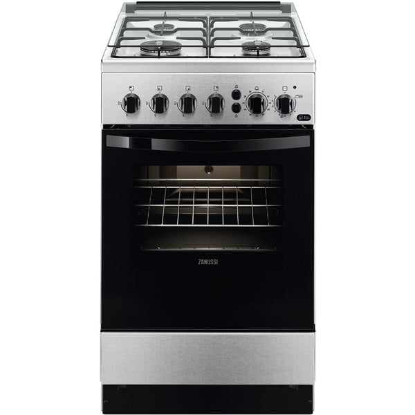 Aragaz ZANUSSI, 4 Arzatoare, Gaz, L 50 cm, 55 Litri, Grill, Inox