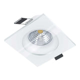 Spot incastrabil, SALABATE, EGLO, LED, 6W, 380 lm, 3000K, aluminiu, sticla, alb, 8.8 x 8.8 x 4.2 cm, IP44, dimabil