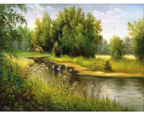 Tablou Canvas At The River 84x116 Cm