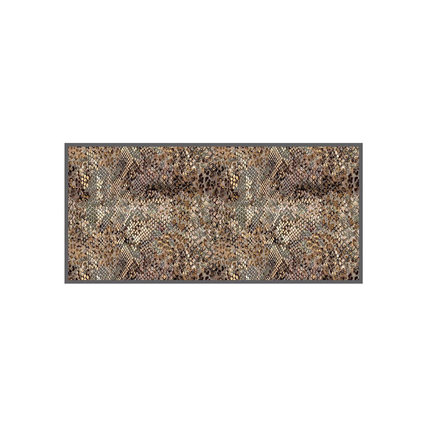 Covoras intrare de interior si exterior Snake, 67x150 cm, Maro