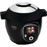 Multicooker inteligent cu gatire sub presiune Tefal Cook4Me+ Connect CY855830, 1600W, 6 moduri de gatire, Instructiuni pas cu pas, 150 de retete, Compatibil cu aplicatia dedicata, Capacitate 6L, Vas cu invelis ceramic, Negru