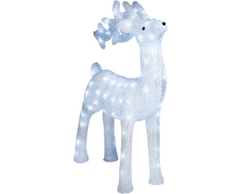 Figurina Cerb Pentru Exterior 100 Led-uri H 73 Cm Alb Rece