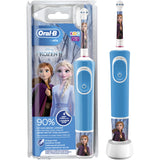 Periuta de dinti electrica pentru copii Oral-B Vitality Frozen, 7600 oscilatii/min, Curatare 2D, 1 program, 2 capete, Albastru/Roz