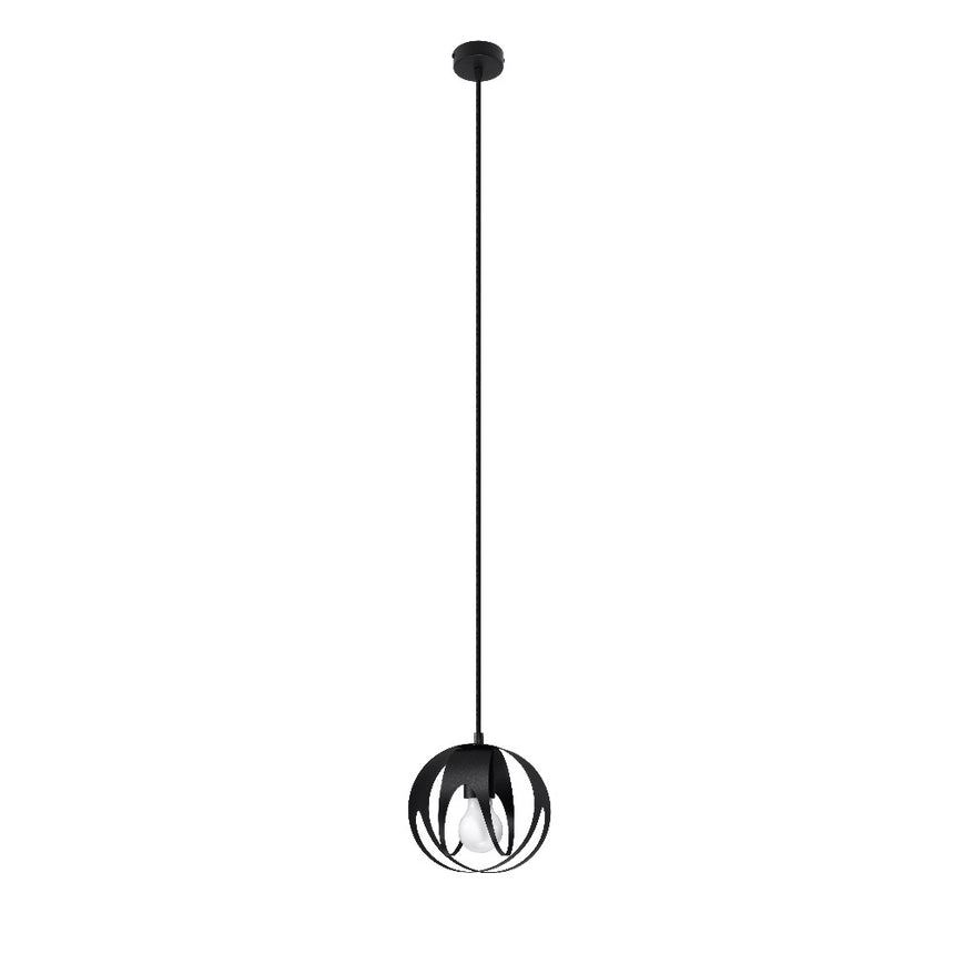 Lampa suspendata Tulos negru otel 1 bec minge modern de interior