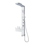Panel de dus cu hidromasaj alb mat 135.7x37,5x52cm