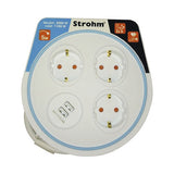 Prelungitor derulator 5m, 3 prize cu impamantare + 2 USB max 2.4A, cablu 3x1.5, Strohm