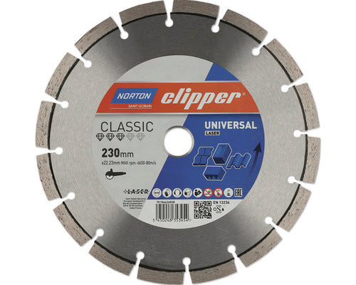 Disc Diamantat Norton Clipper Universal Laser Ø230x22, 23mm