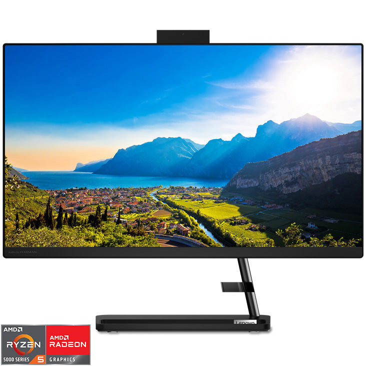 Sistem All-in-One Lenovo IdeaCentre AIO 3 24ALC6 cu procesor AMD Ryzen 5 5625U pana la 4.30 GHz, 23.8" FHD, IPS, 8GB, 512GB SSD M.2 2280 PCIe 4.0x4 NVMe, No OS