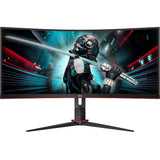 Monitor gaming curbat LED VA AOC 34", UltraWide QHD, DisplayPort, 100Hz, 1ms, Negru, CU34G2